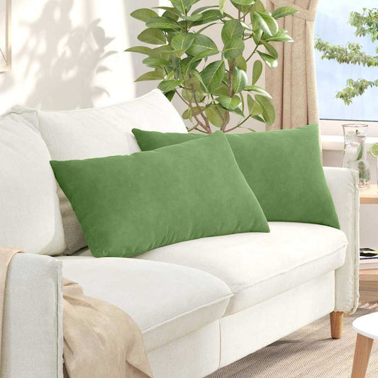Kanapé párnák 2 pcs Világos zöld 80 x 40 cm Bársonyos szövet