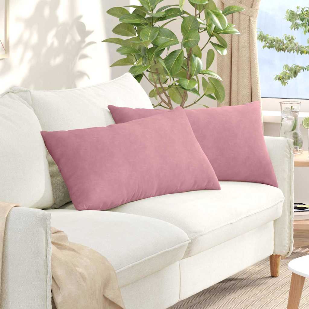 Kanapé párnák 2 pcs Rózsaszín 80 x 40 cm Bársonyos szövet
