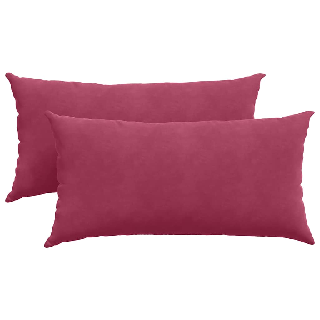 Kanapé párnák 2 pcs Bordó 80 x 40 cm Bársonyos szövet