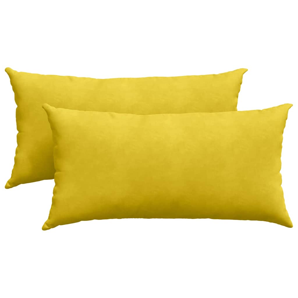 Kanapé párnák 2 pcs Sárga 80 x 40 cm Bársonyos szövet