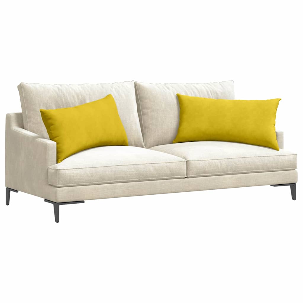 Kanapé párnák 2 pcs Sárga 80 x 40 cm Bársonyos szövet
