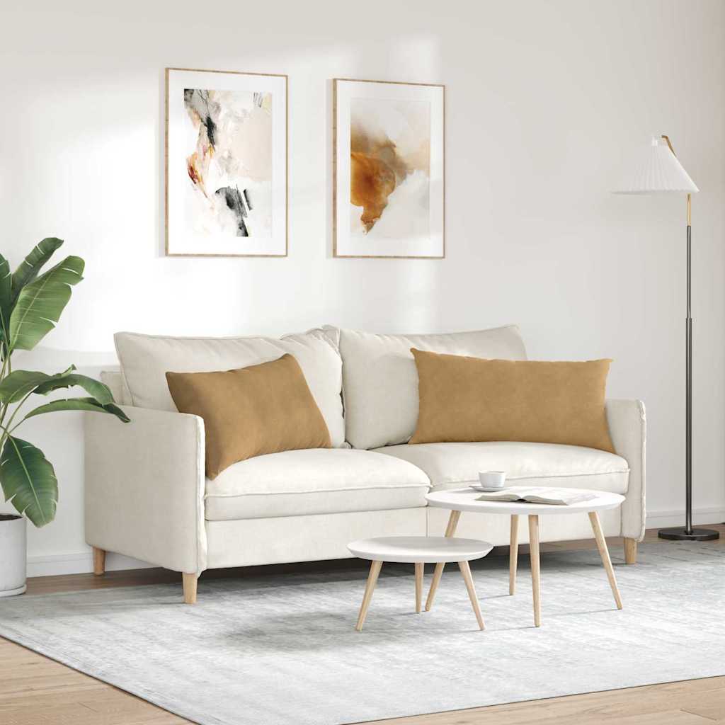 Kanapé párnák 2 pcs Barna 80 x 40 cm Bársonyos szövet