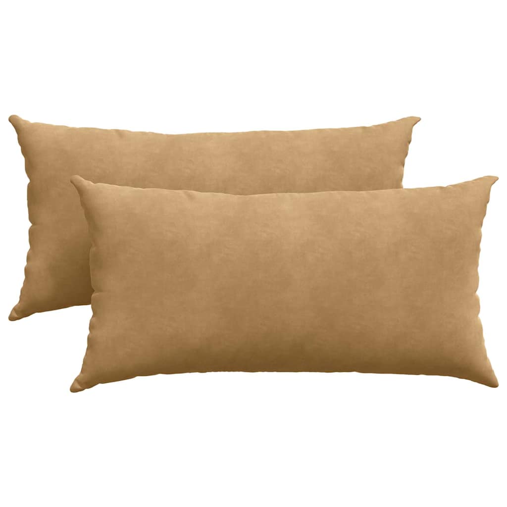 Kanapé párnák 2 pcs Barna 80 x 40 cm Bársonyos szövet