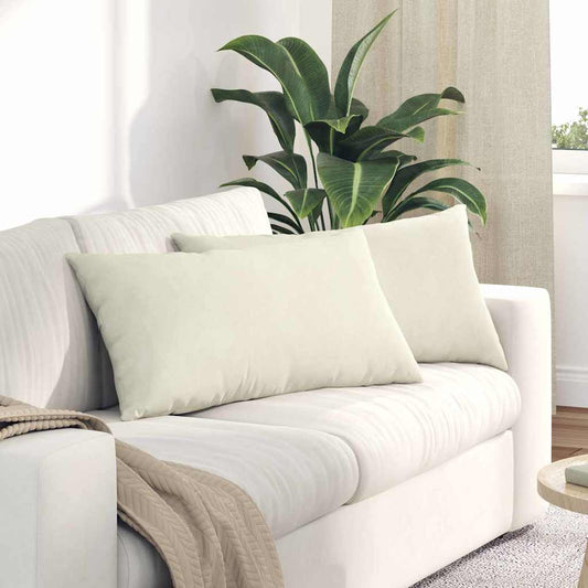 Kanapé párnák 2 pcs Krém 80 x 40 cm Bársonyos szövet
