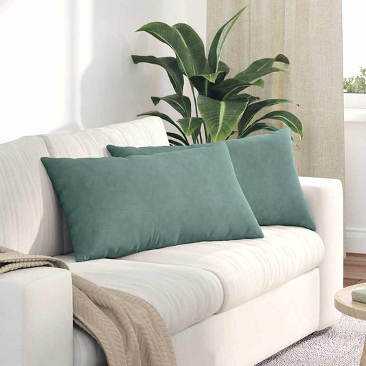 Kanapé párnák 2 pcs Tengeri Zöld 80 x 40 cm Bársonyos szövet