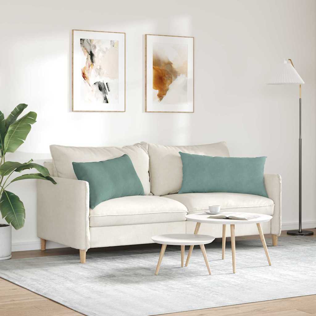 Kanapé párnák 2 pcs Tengeri Zöld 80 x 40 cm Bársonyos szövet