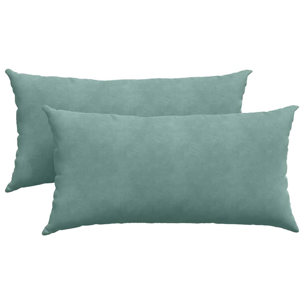 Kanapé párnák 2 pcs Tengeri Zöld 80 x 40 cm Bársonyos szövet