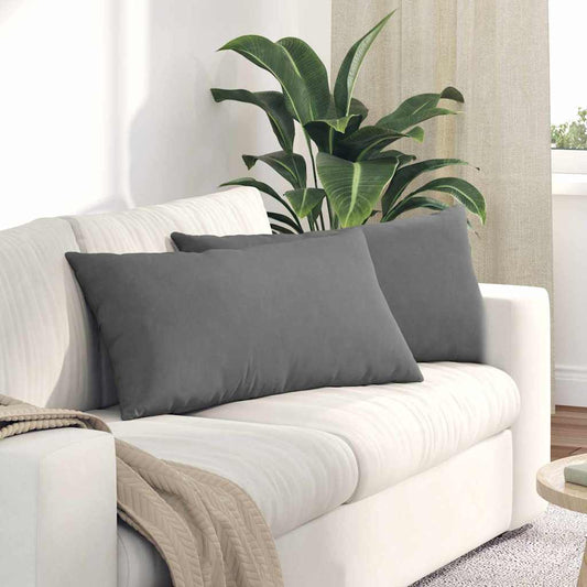 Kanapé párnák 2 pcs Sötétszürke 80 x 40 cm szövet