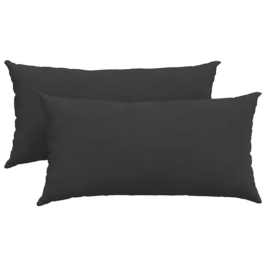 Kanapé párnák 2 pcs Fekete 80 x 40 cm szövet