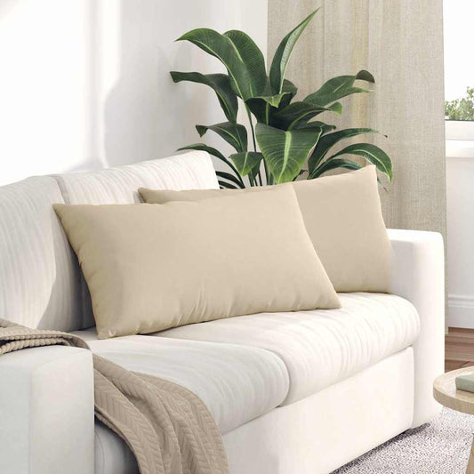 Kanapé párnák 2 pcs Krém 80 x 40 cm szövet