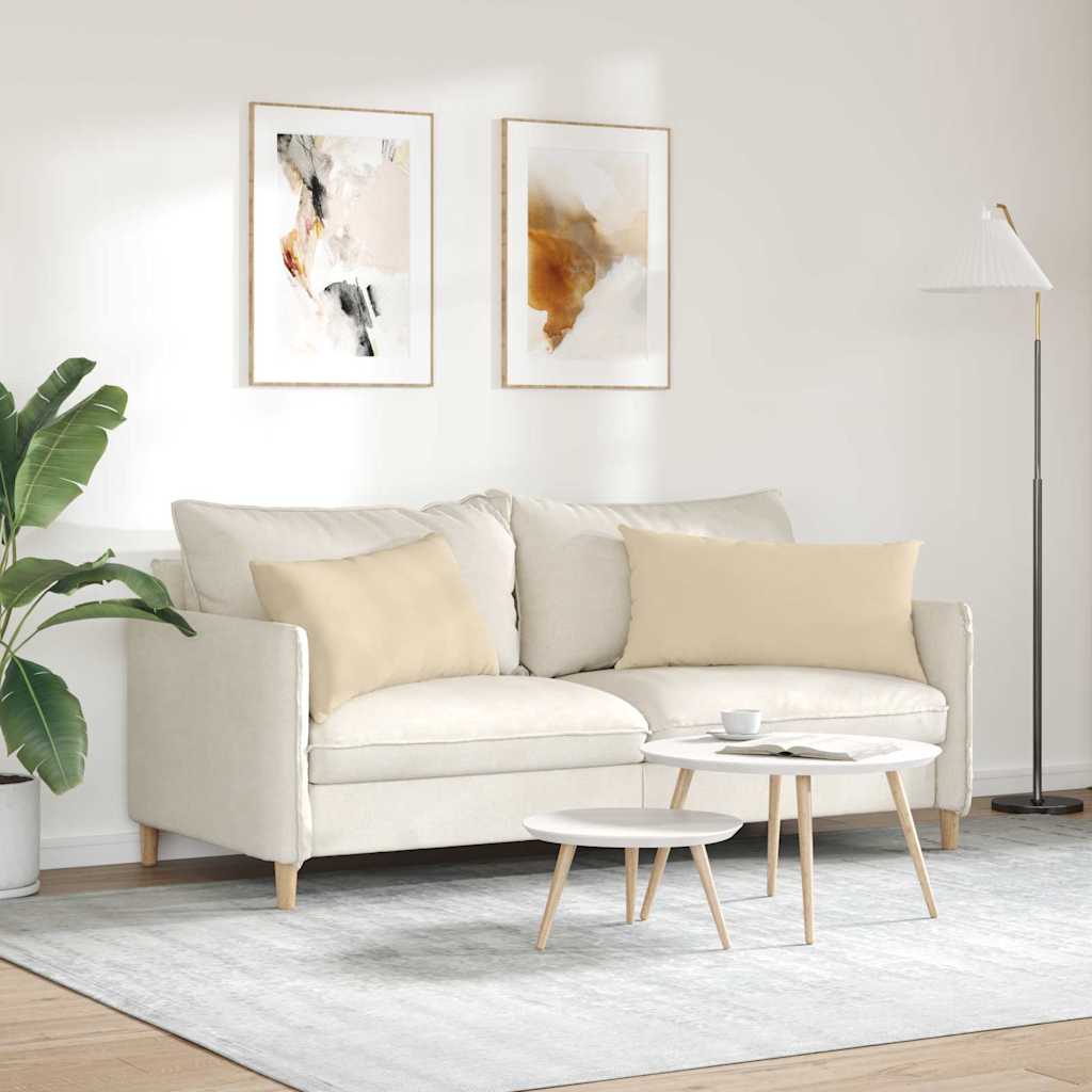 Kanapé párnák 2 pcs Krém 80 x 40 cm szövet