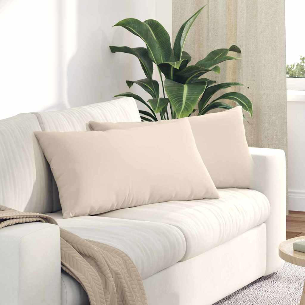 Kanapé párnák 2 pcs Bézs 80 x 40 cm szövet