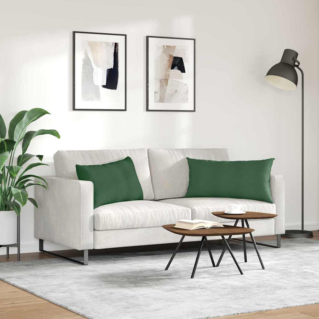 Kanapé párnák 2 pcs Sötétzöld 80 x 40 cm Bársonyos szövet