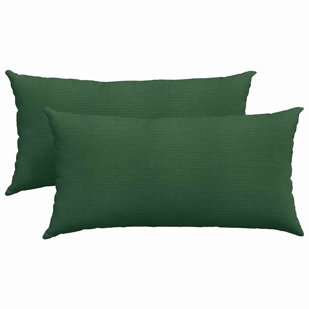 Kanapé párnák 2 pcs Sötétzöld 80 x 40 cm Bársonyos szövet