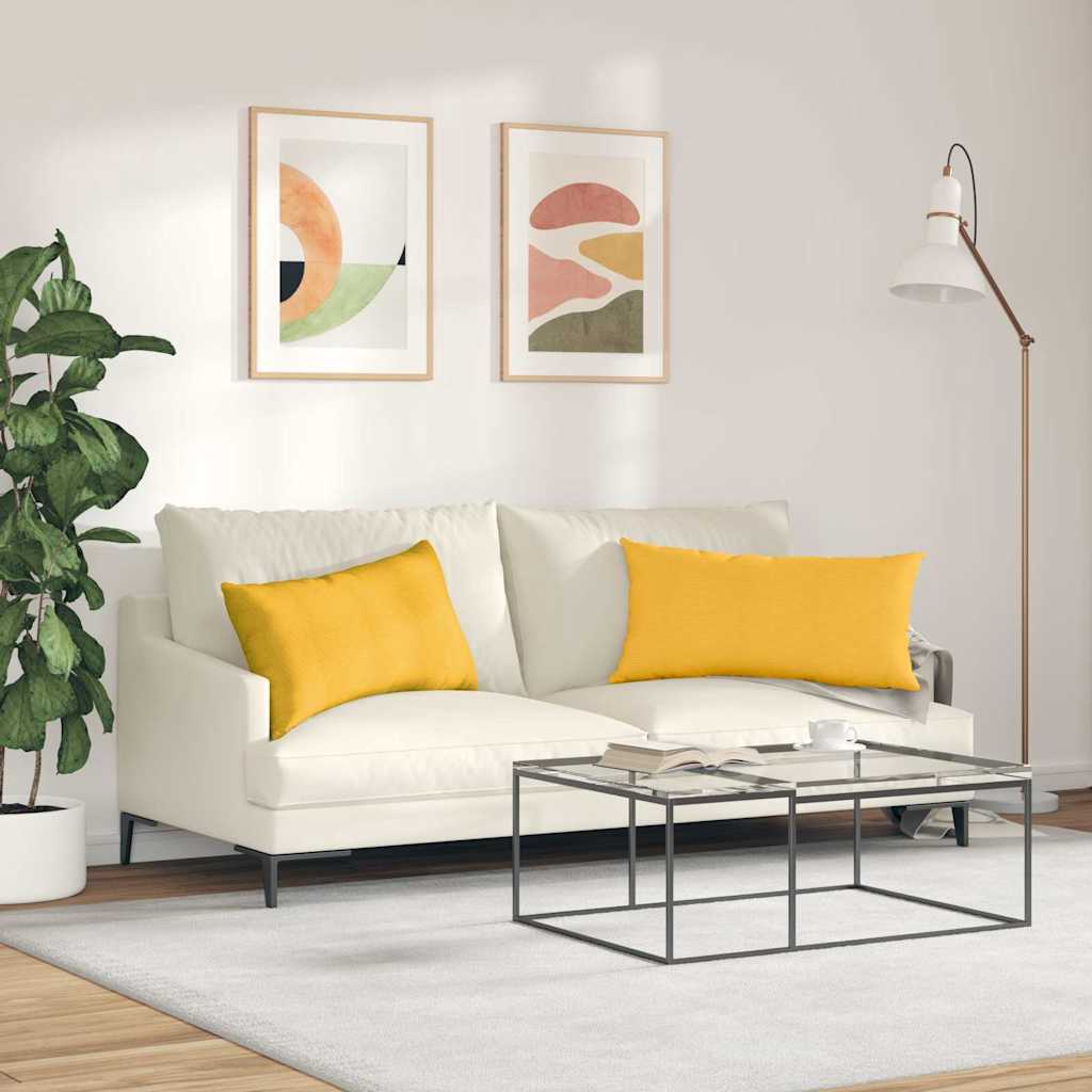 Kanapé párnák 2 pcs Világos sárga 80 x 40 cm Bársonyos szövet
