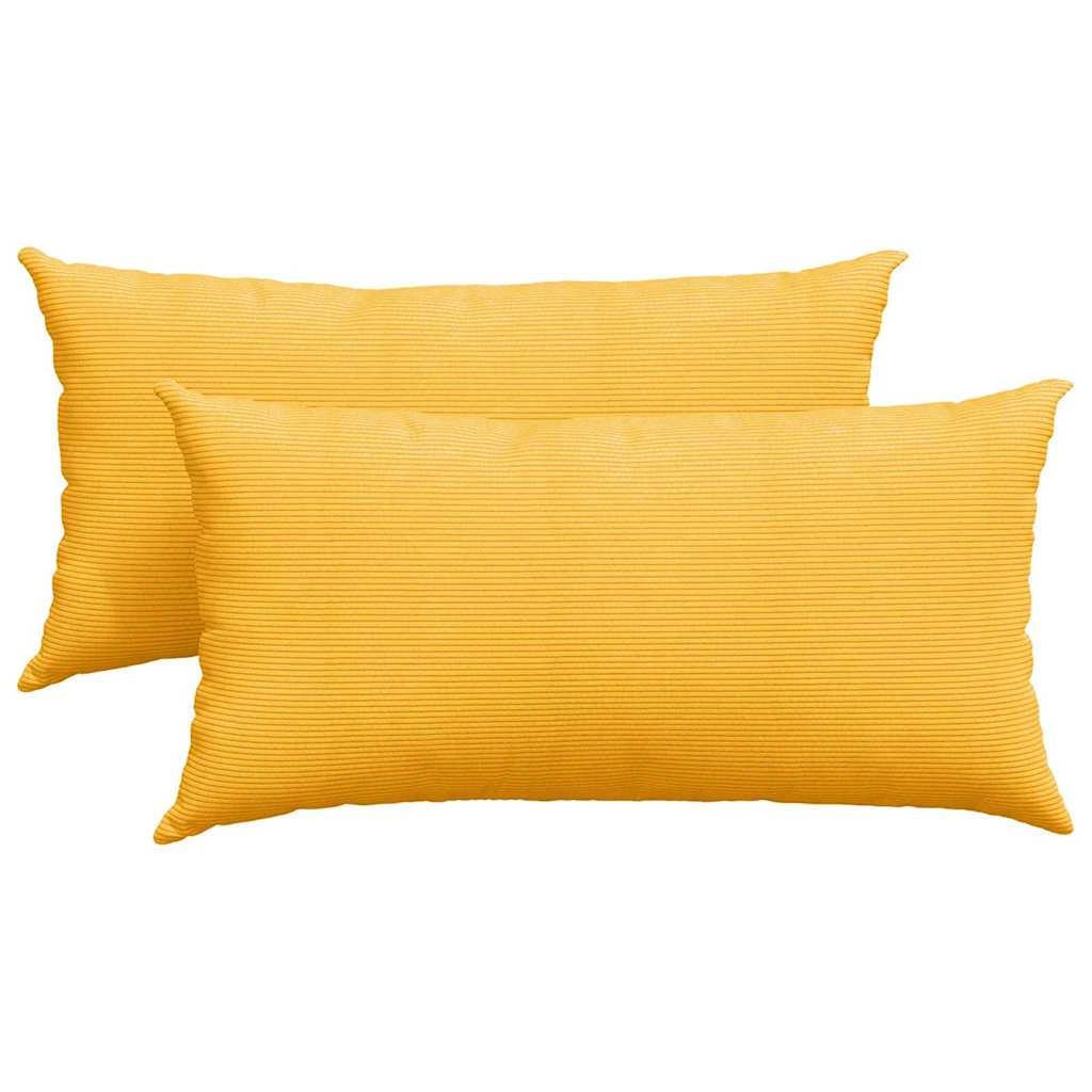 Kanapé párnák 2 pcs Világos sárga 80 x 40 cm Bársonyos szövet