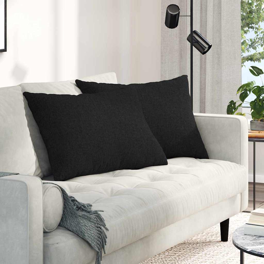 Kanapé párnák 2 pcs Fekete 70 x 50 cm szövet