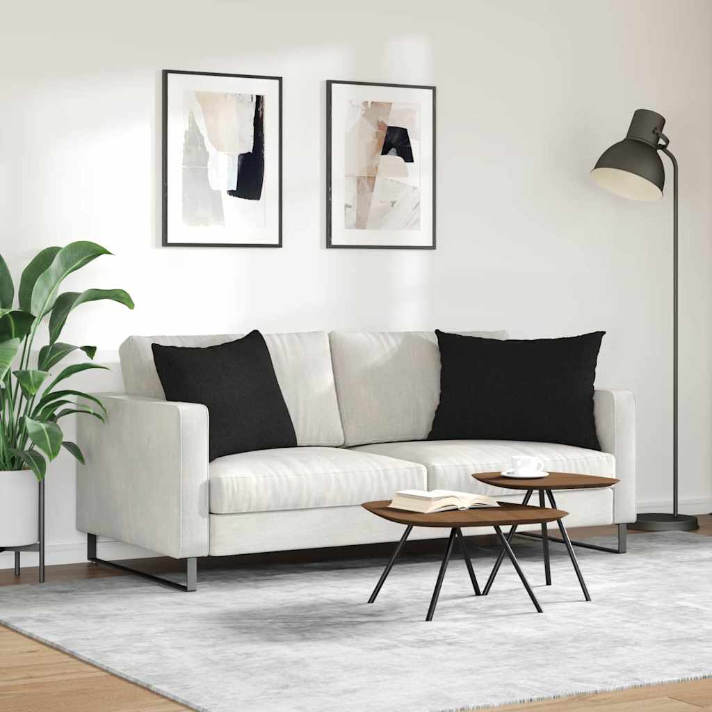 Kanapé párnák 2 pcs Fekete 70 x 50 cm szövet