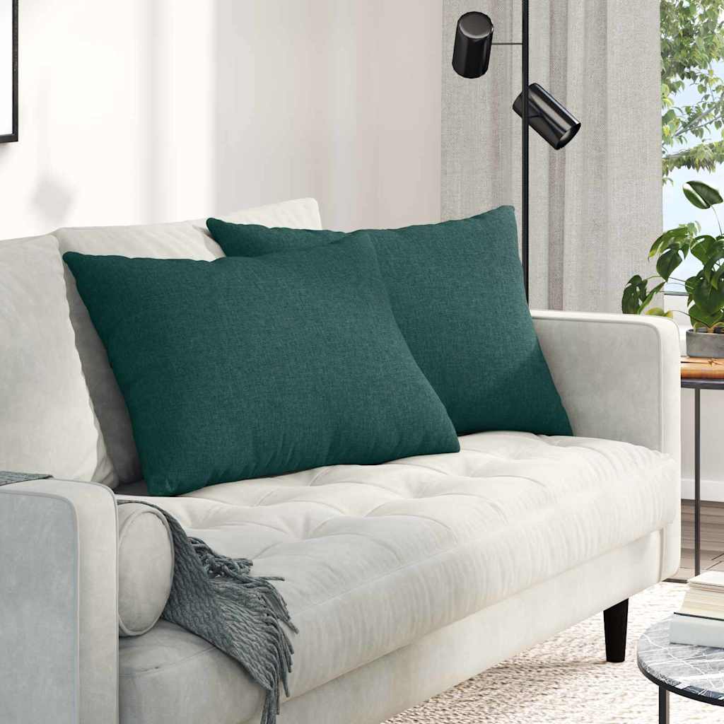 Kanapé párnák 2 pcs Sötétzöld 70 x 50 cm szövet