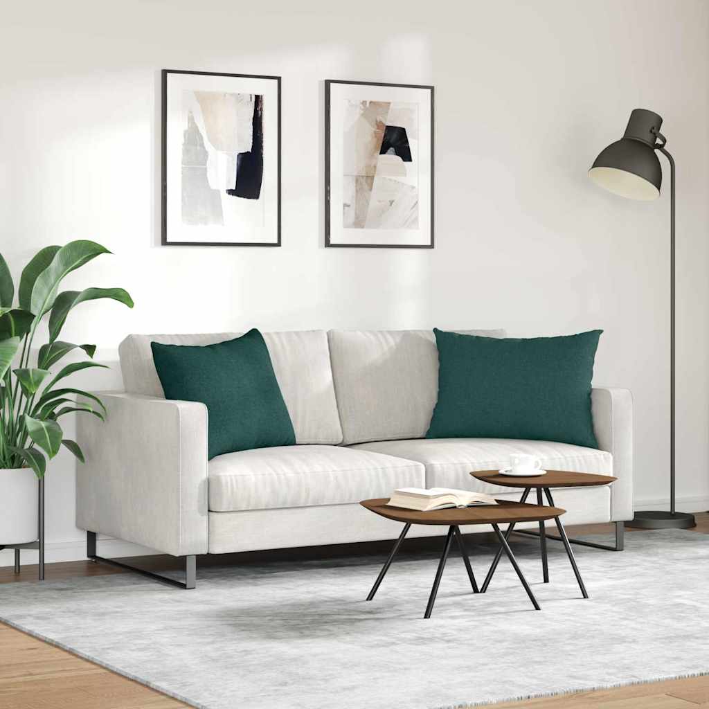 Kanapé párnák 2 pcs Sötétzöld 70 x 50 cm szövet