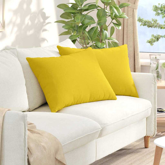 Kanapé párnák 2 pcs Világos sárga 70 x 50 cm szövet