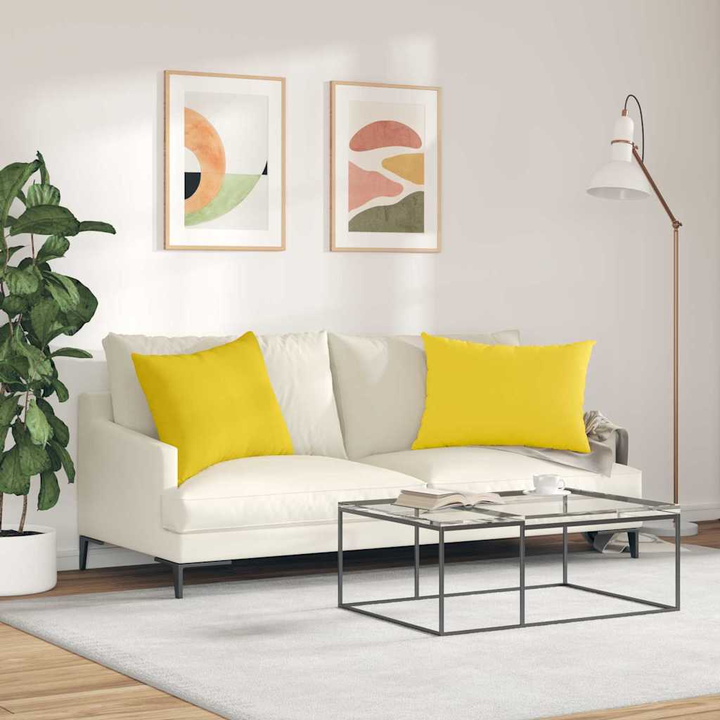 Kanapé párnák 2 pcs Világos sárga 70 x 50 cm szövet