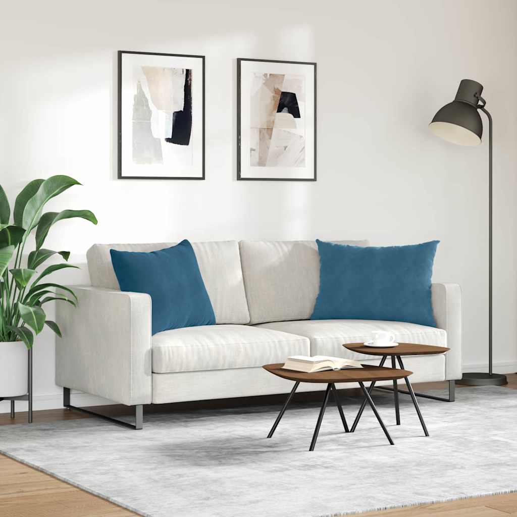 Kanapé párnák 2 pcs Kék 70 x 50 cm Bársonyos szövet