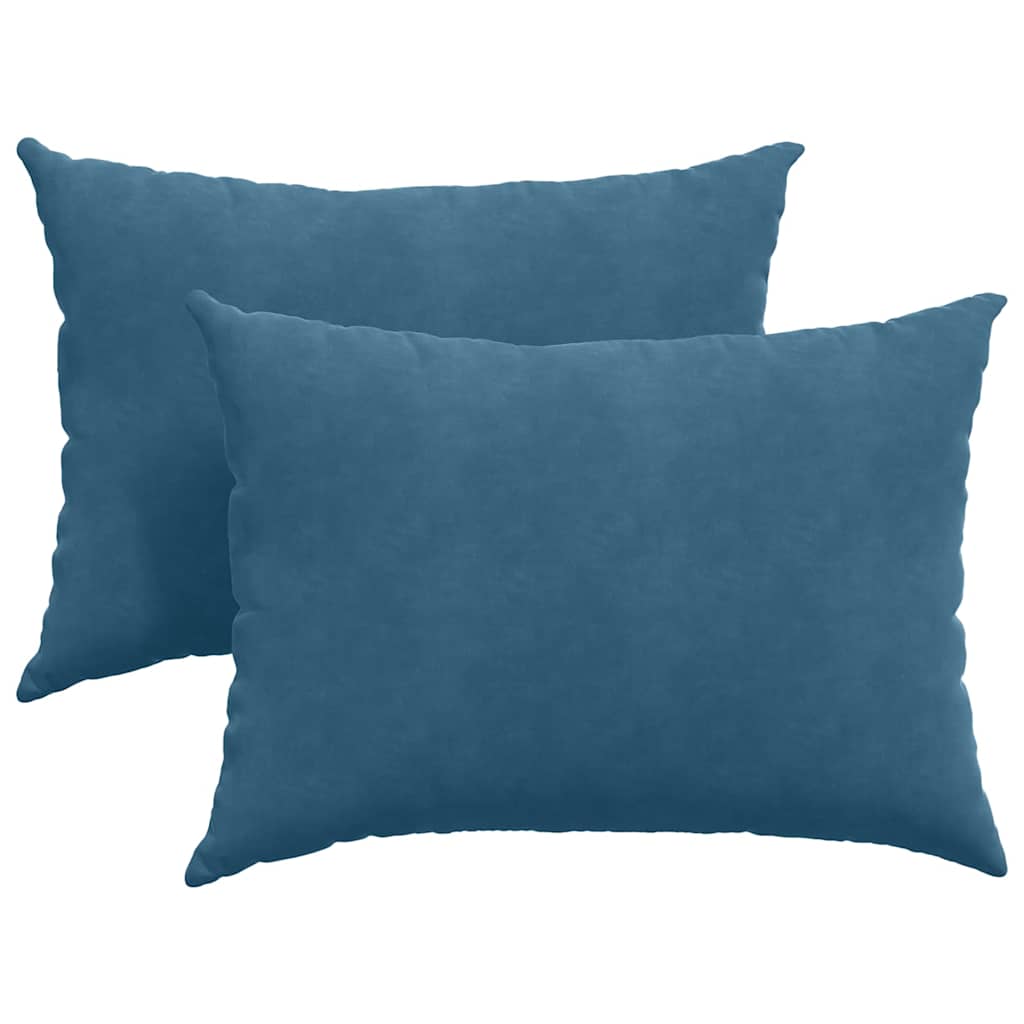 Kanapé párnák 2 pcs Kék 70 x 50 cm Bársonyos szövet