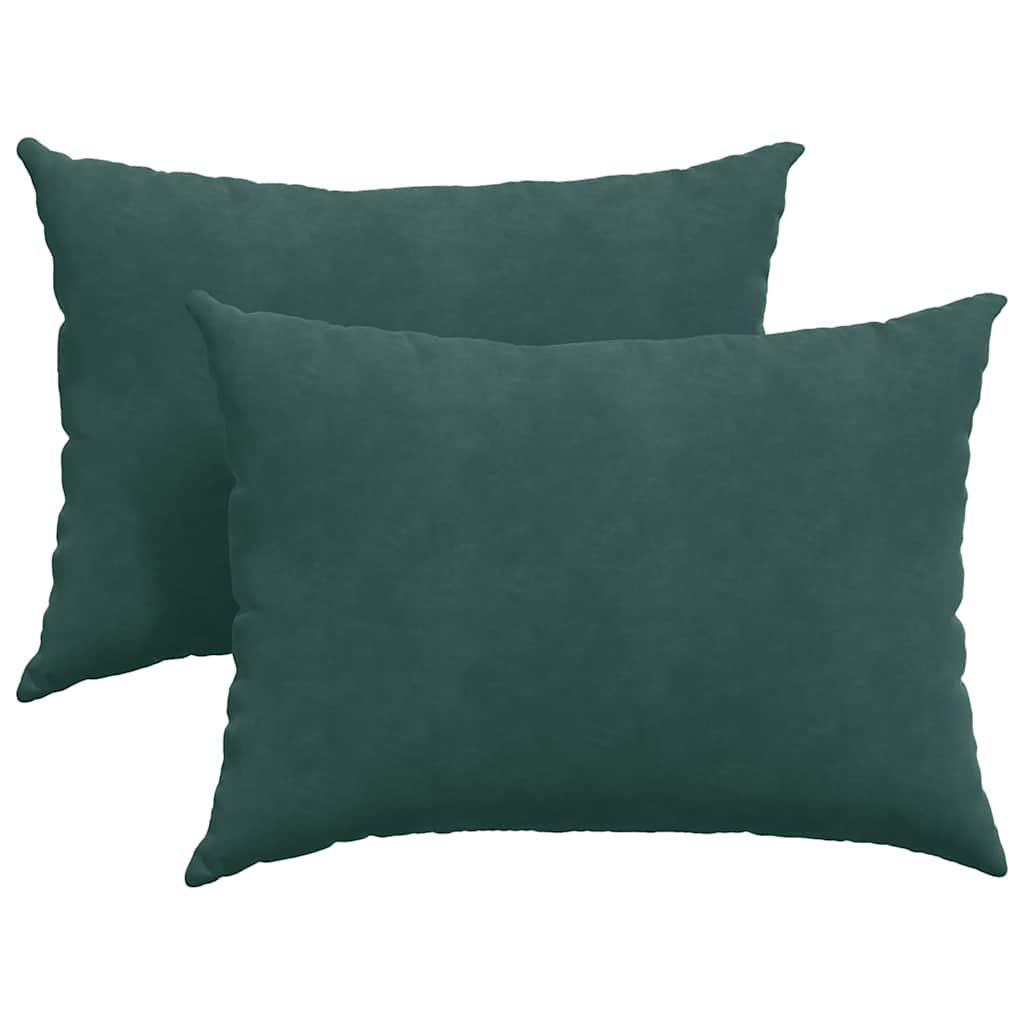 Kanapé párnák 2 pcs Sötétzöld 70 x 50 cm Bársonyos szövet
