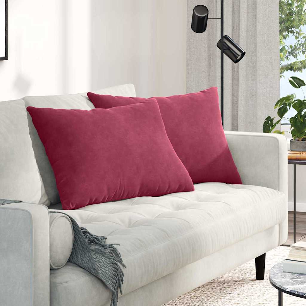 Kanapé párnák 2 pcs Bordó 70 x 50 cm Bársonyos szövet