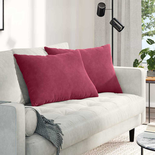 Kanapé párnák 2 pcs Bordó 70 x 50 cm Bársonyos szövet