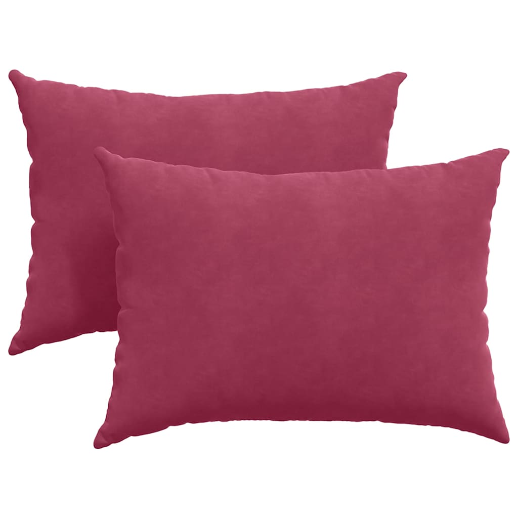 Kanapé párnák 2 pcs Bordó 70 x 50 cm Bársonyos szövet