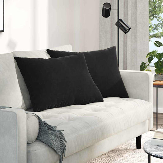 Kanapé párnák 2 pcs Fekete 70 x 50 cm Bársonyos szövet