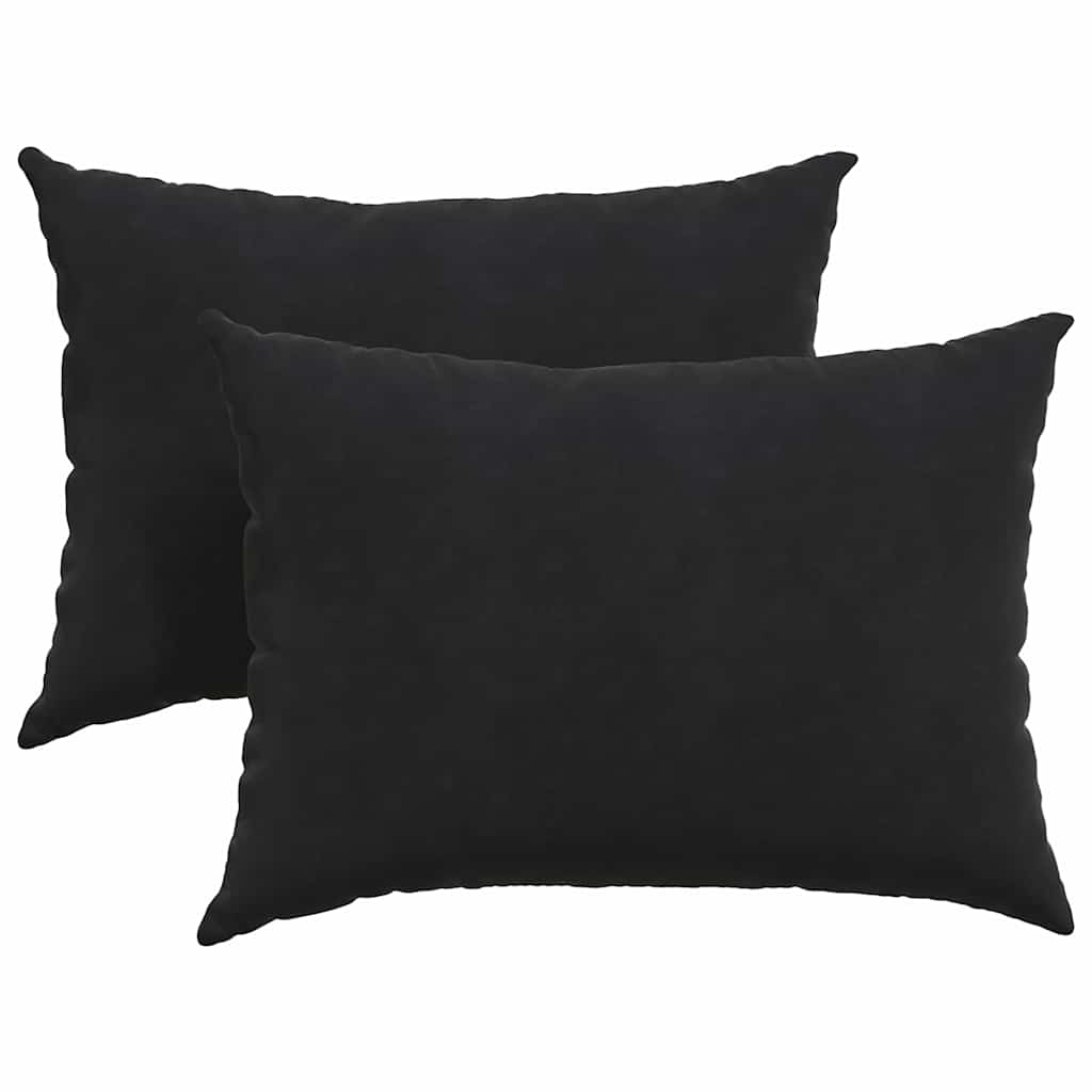 Kanapé párnák 2 pcs Fekete 70 x 50 cm Bársonyos szövet