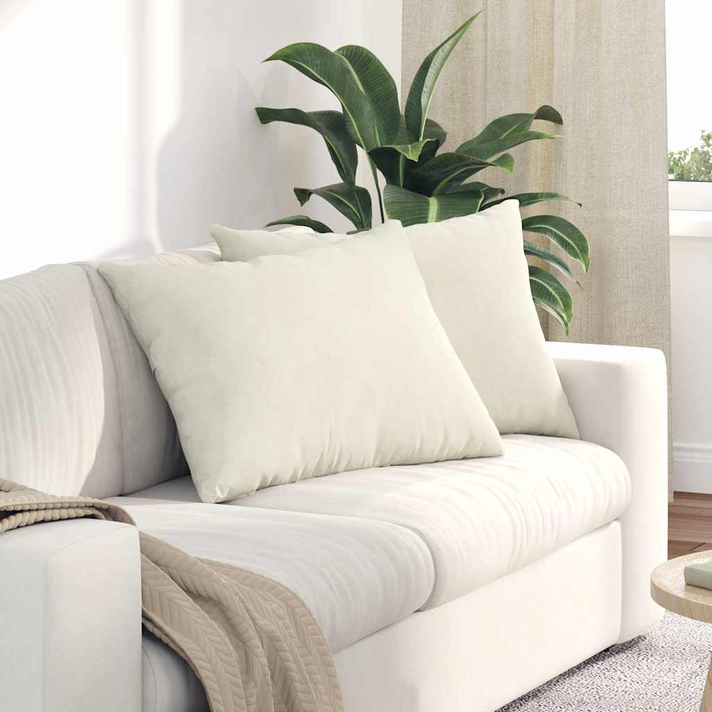 Kanapé párnák 2 pcs Krém 70 x 50 cm Bársonyos szövet