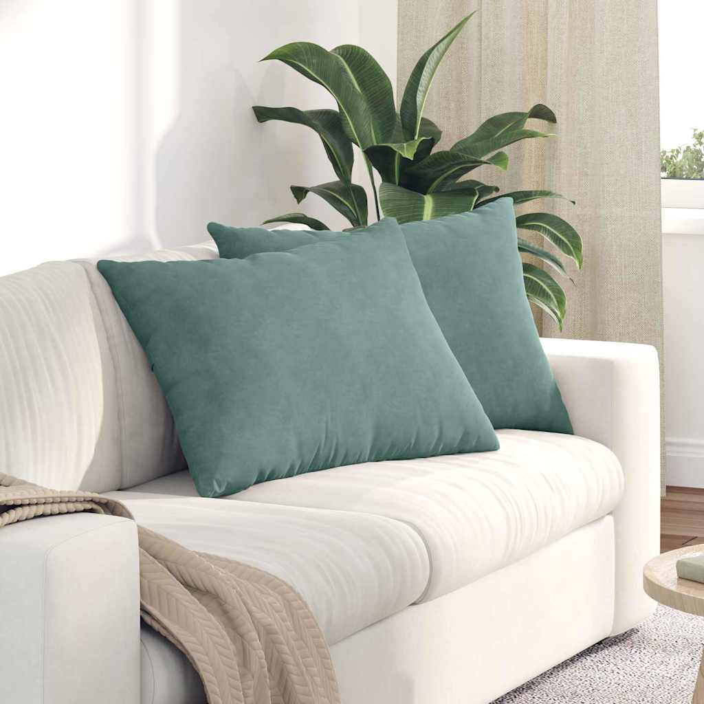 Kanapé párnák 2 pcs Tengeri Zöld 70 x 50 cm Bársonyos szövet