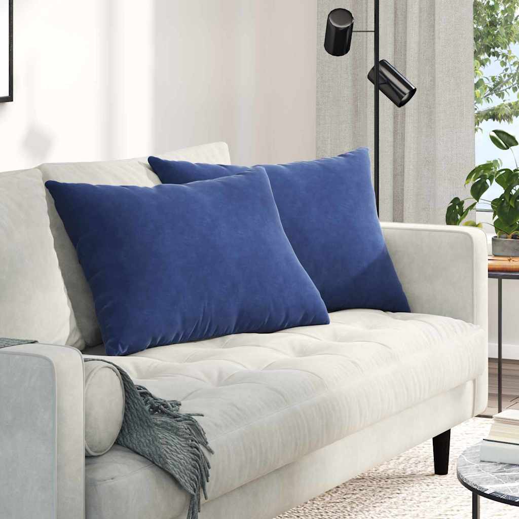 Kanapé párnák 2 pcs Rendőrségi kék 70 x 50 cm Bársonyos szövet