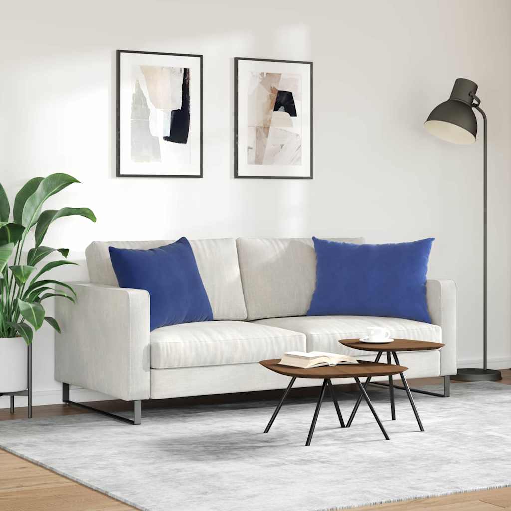 Kanapé párnák 2 pcs Rendőrségi kék 70 x 50 cm Bársonyos szövet
