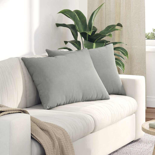 Kanapé párnák 2 pcs Világosszürke 70 x 50 cm szövet