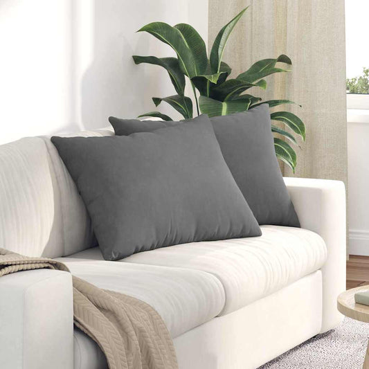 Kanapé párnák 2 pcs Sötétszürke 70 x 50 cm szövet