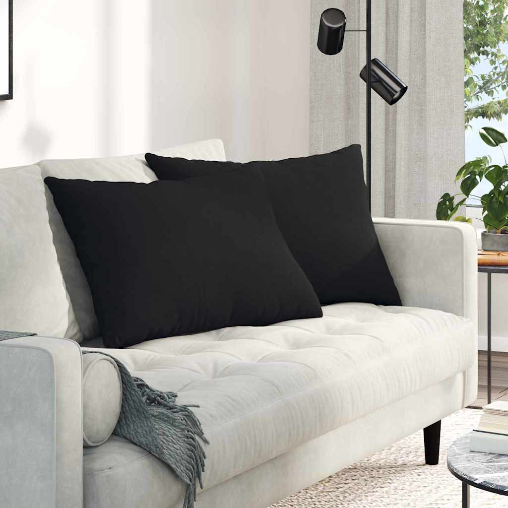 Kanapé párnák 2 pcs Fekete 70 x 50 cm szövet