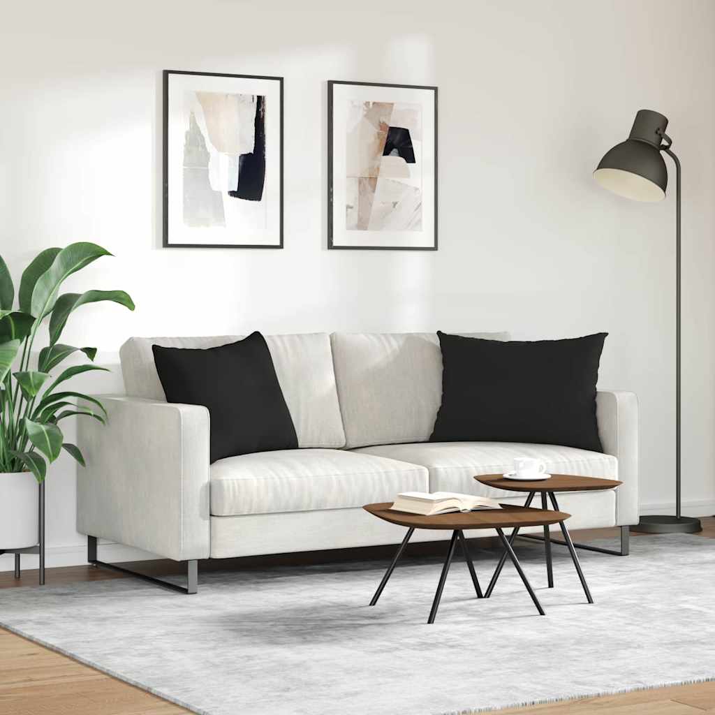 Kanapé párnák 2 pcs Fekete 70 x 50 cm szövet