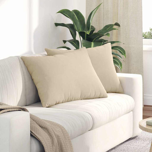 Kanapé párnák 2 pcs Krém 70 x 50 cm szövet