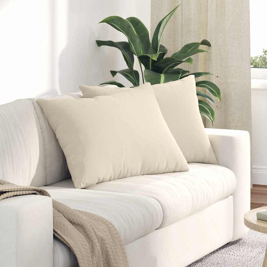 Kanapé párnák 2 pcs Bézs 70 x 50 cm szövet