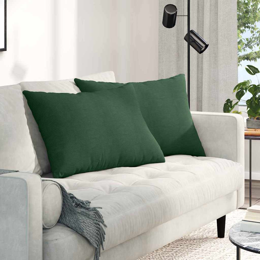 Kanapé párnák 2 pcs Sötétzöld 70 x 50 cm Bársonyos szövet