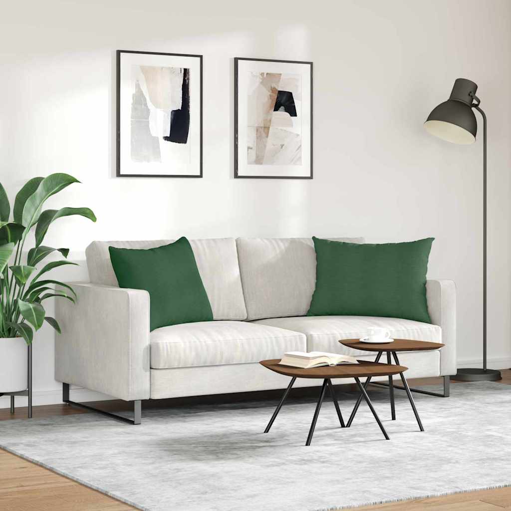 Kanapé párnák 2 pcs Sötétzöld 70 x 50 cm Bársonyos szövet