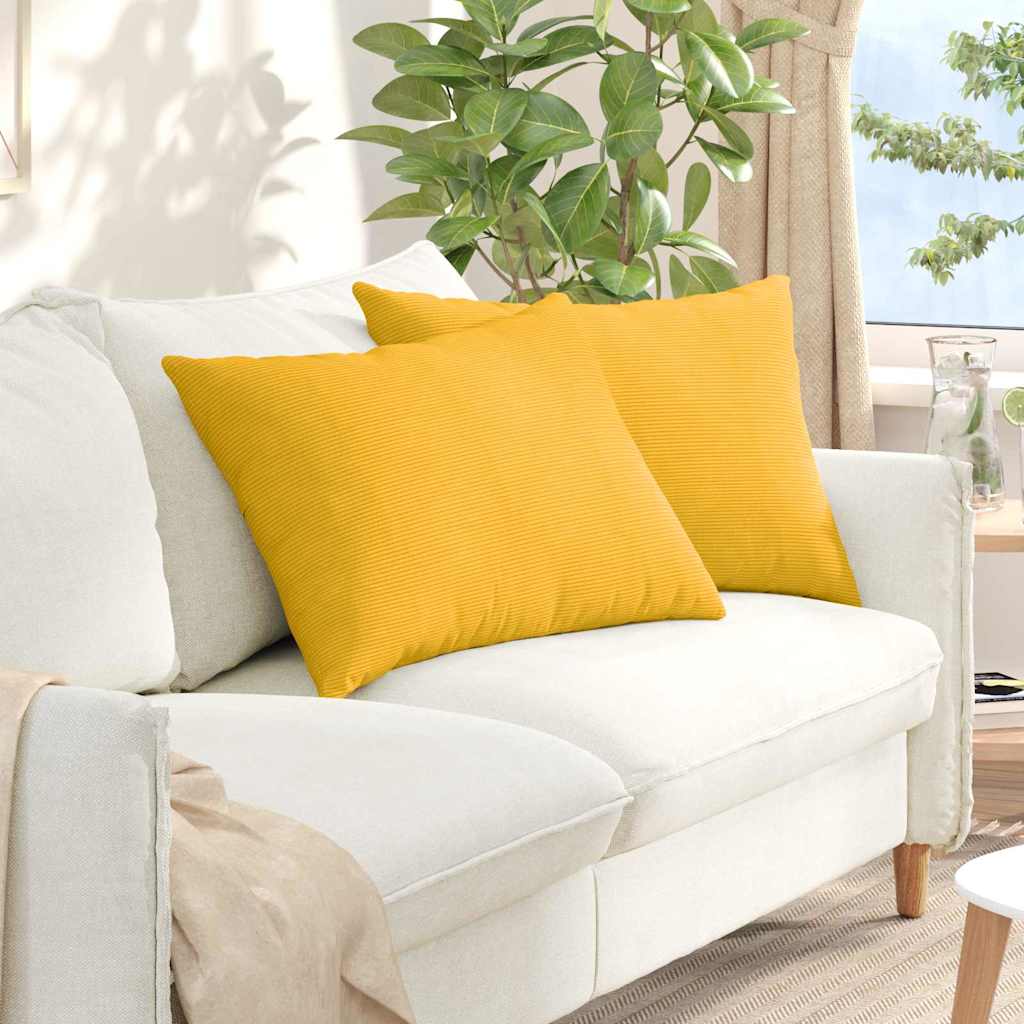 Kanapé párnák 2 pcs Világos sárga 70 x 50 cm Bársonyos szövet