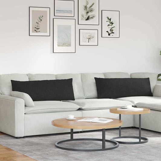 Kanapé párnák 2 pcs Fekete 120 x 40 cm szövet