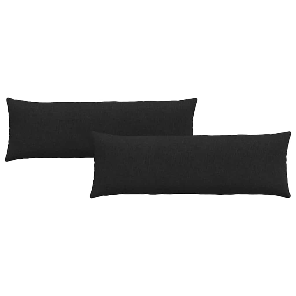 Kanapé párnák 2 pcs Fekete 120 x 40 cm szövet
