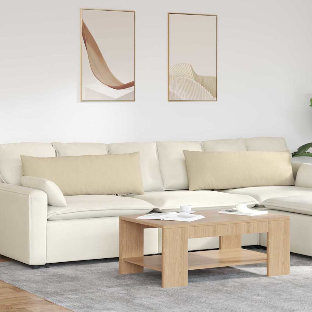 Kanapé párnák 2 pcs Krém 120 x 40 cm szövet